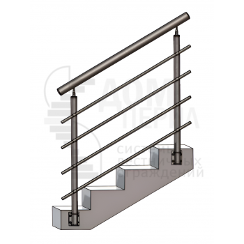Перила из нержавеющей стали (нержавейки) 6 (боковое крепление)